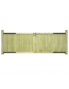Cancelli da Giardino 2 pz in Legno di Pino Impregnato 300x100cm