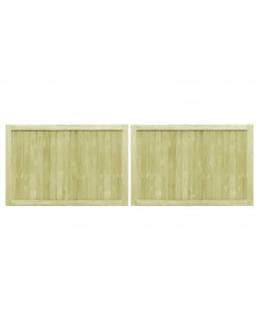 Cancelli da Giardino 2 pz in Legno di Pino Impregnato 300x100cm 2