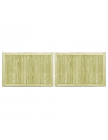 Cancelli da Giardino 2 pz in Legno di Pino Impregnato 300x100cm