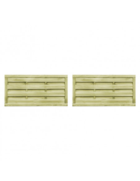 Cancelli da Giardino 2pz Legno Impregnato Pino 150x75 cm Verde