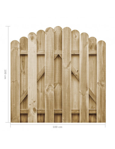 Cancello da Giardino in Legno di Pino Impregnato 100x100 cm