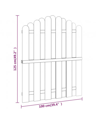 Cancello da Giardino in Legno di Pino Impregnato 100x125 cm