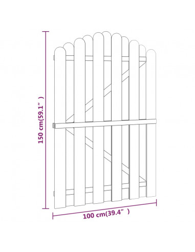 Cancello da Giardino in Legno di Pino Impregnato 100x150 cm