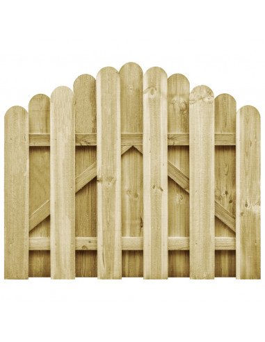 Cancello da Giardino in Legno di Pino Impregnato 100x75 cm