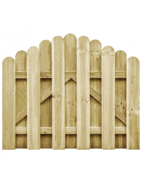 Cancello da Giardino in Legno di Pino Impregnato 100x75 cm