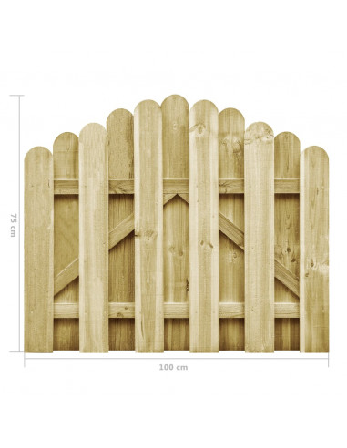 Cancello da Giardino in Legno di Pino Impregnato 100x75 cm