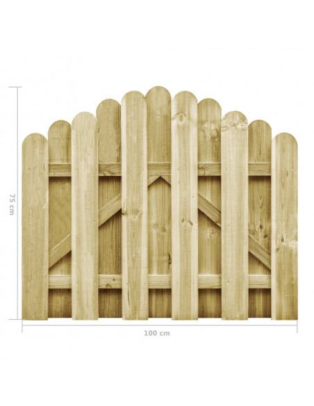 Cancello da Giardino in Legno di Pino Impregnato 100x75 cm