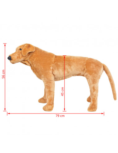 Cane Labrador in Peluche in Piedi Marrone Chiaro XXL