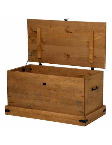 Cassapanca HALDEN 91x48x47 cm in Legno Massello di Pino