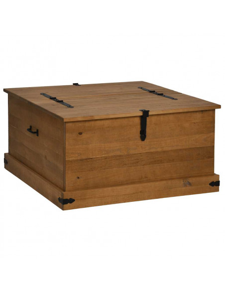 Cassapanca HALDEN 91x91x47 cm in Legno Massello di Pino