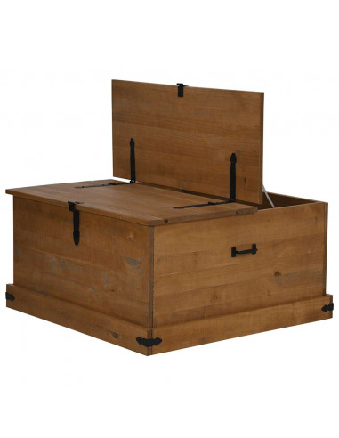 Cassapanca HALDEN 91x91x47 cm in Legno Massello di Pino