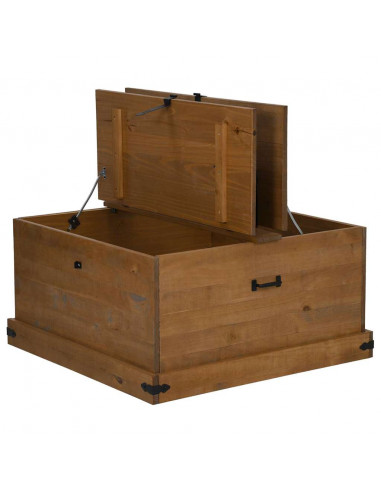 Cassapanca HALDEN 91x91x47 cm in Legno Massello di Pino