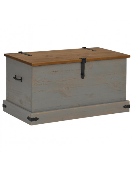 Cassapanca HALDEN Grigio 91x48x47 cm in Legno Massello di Pino