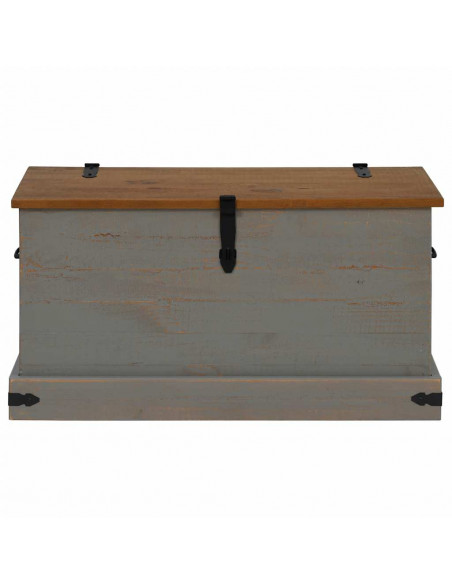 Cassapanca HALDEN Grigio 91x48x47 cm in Legno Massello di Pino