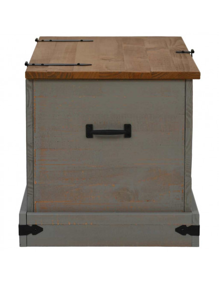Cassapanca HALDEN Grigio 91x48x47 cm in Legno Massello di Pino
