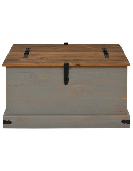 Cassapanca HALDEN Grigio 91x91x47 cm in Legno Massello di Pino
