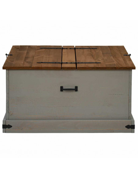 Cassapanca HALDEN Grigio 91x91x47 cm in Legno Massello di Pino