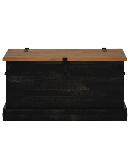 Cassapanca HALDEN Nero 91x48x47 cm in Legno Massello di Pino