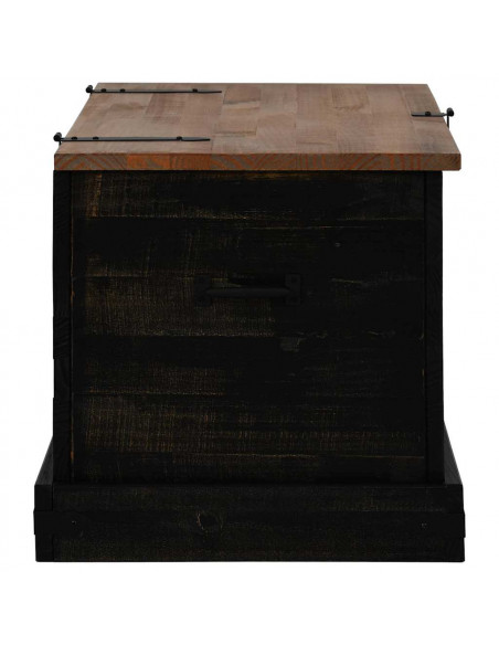 Cassapanca HALDEN Nero 91x48x47 cm in Legno Massello di Pino