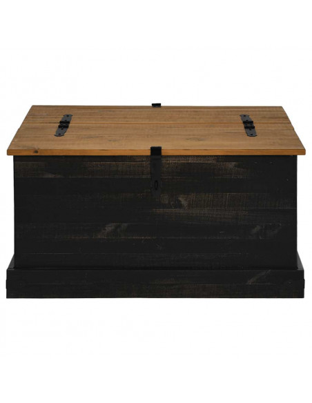 Cassapanca HALDEN Nero 91x91x47 cm in Legno Massello di Pino