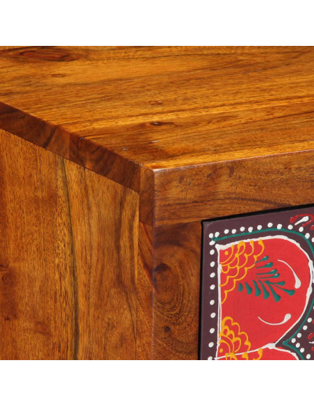 Comodini 2 pz 35x35x45 cm in Legno Massello di Acacia