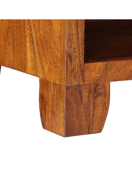 Comodini 2 pz 40x35x45 cm in Legno Massello di Acacia