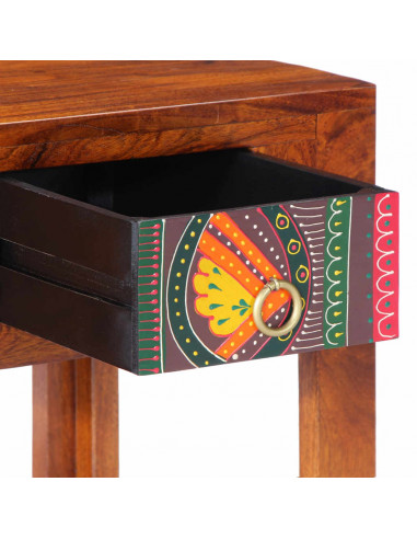 Comodini 2 pz 40x40x36 cm in Legno Massello di Acacia