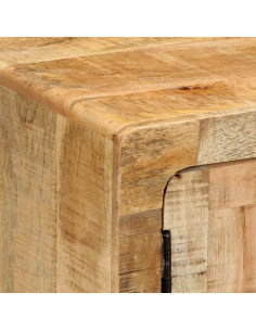 Comodini 2pz 40x32x46 cm in Legno Massello di Mango Grezzo 2
