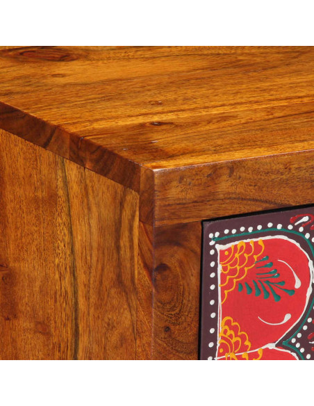 Comodino 35x35x45 cm in Legno Massello di Acacia