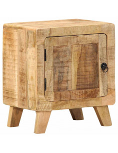 Comodino 40x32x46 cm in Legno Massello di Mango Grezzo
