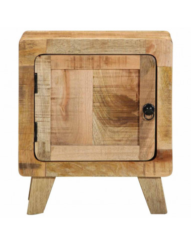 Comodino 40x32x46 cm in Legno Massello di Mango Grezzo