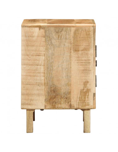 Comodino 40x32x46 cm in Legno Massello di Mango Grezzo