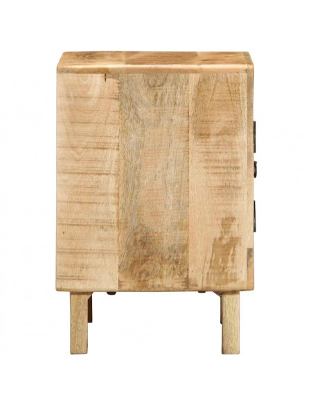 Comodino 40x32x46 cm in Legno Massello di Mango Grezzo