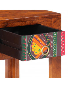 Comodino 40x40x36 cm in Legno Massello di Acacia 2