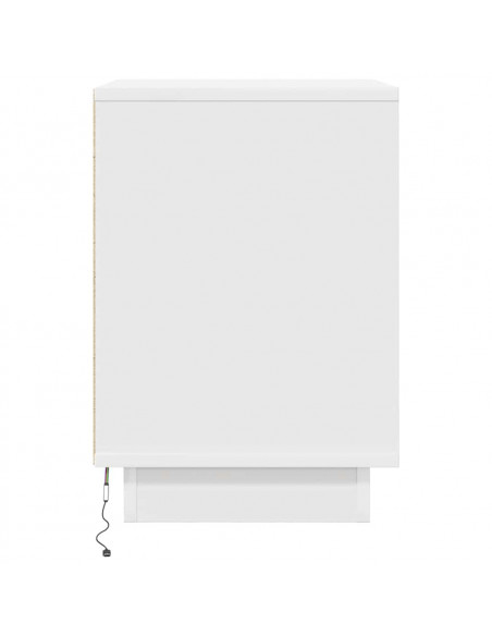 Comodino con Luci a LED Bianco 38x34x50 cm