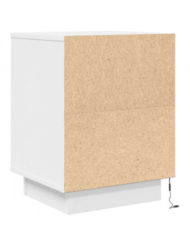 Comodino con Luci a LED Bianco 38x34x50 cm