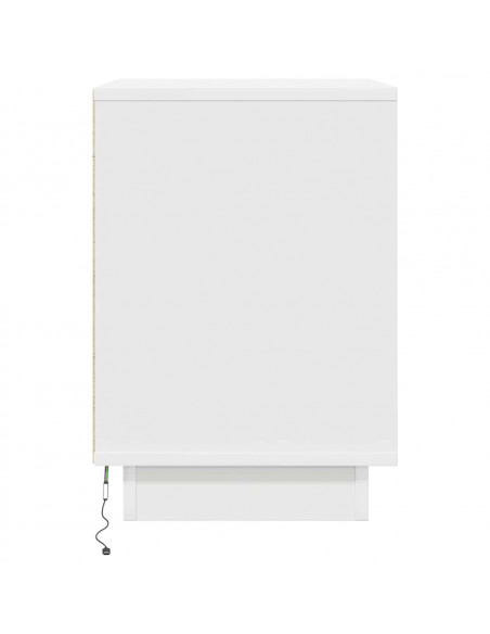 Comodino con Luci a LED Bianco 38x34x50 cm