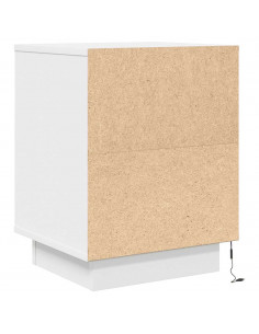 Comodino con Luci a LED Bianco 38x34x50 cm 2
