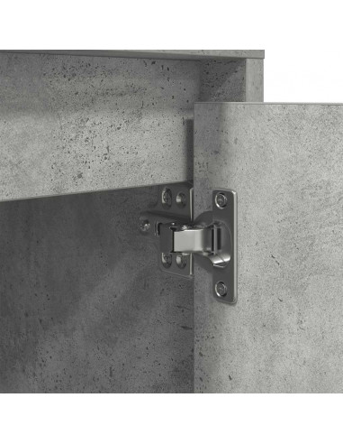 Comodino con Luci LED Grigio Cemento 38x34x50 cm