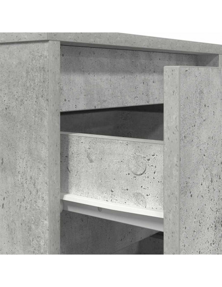 Comodino con Luci LED Grigio Cemento 38x34x50 cm
