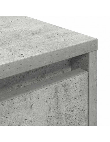 Comodino con Luci LED Grigio Cemento 38x34x50 cm