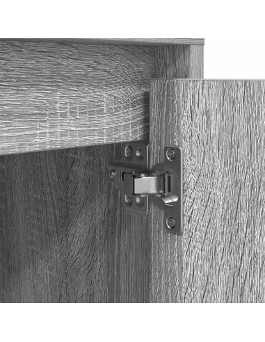 Comodino con Luci LED Grigio Sonoma 38x34x50 cm