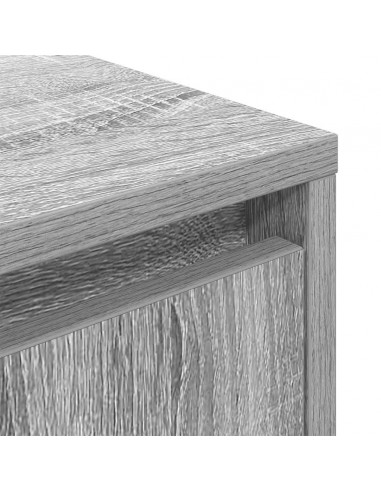 Comodino con Luci LED Grigio Sonoma 38x34x50 cm