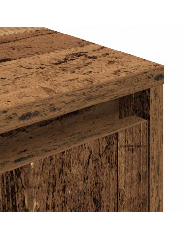 Comodino con Luci LED Legno Antico 38x34x50 cm