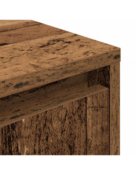 Comodino con Luci LED Legno Antico 38x34x50 cm