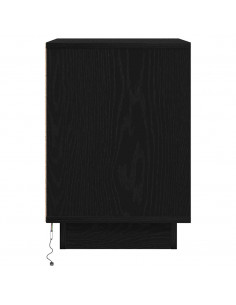 Comodino con Luci LED Nero 38x34x50 cm