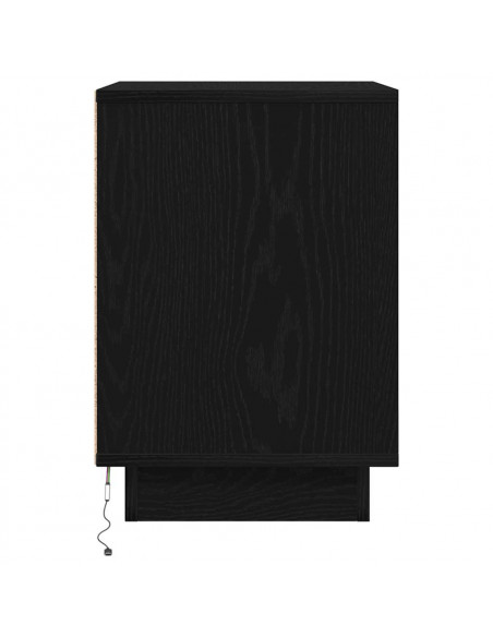 Comodino con Luci LED Nero 38x34x50 cm