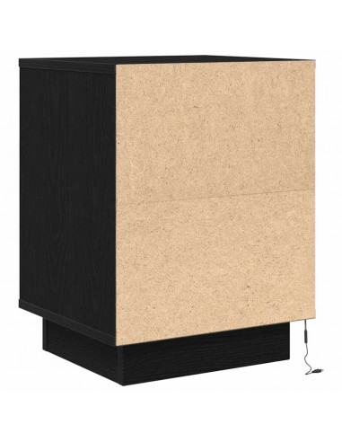 Comodino con Luci LED Nero 38x34x50 cm