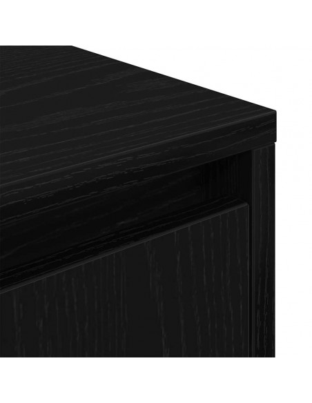 Comodino con Luci LED Nero 38x34x50 cm
