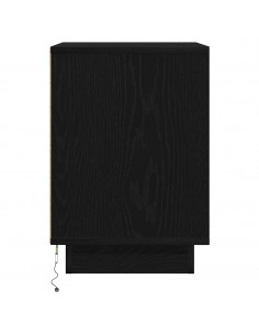 Comodino con Luci LED Nero 38x34x50 cm